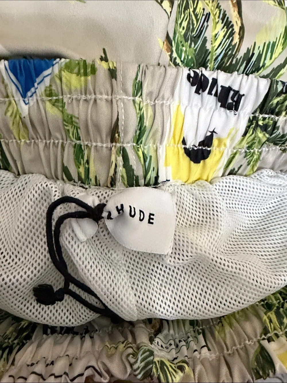 Rhude Cigarette Box Allover Print Swim Trunk Shorts